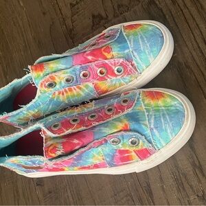 Girls’ Tie-Dye Slip-On Canvas Sneakers - Rainbow